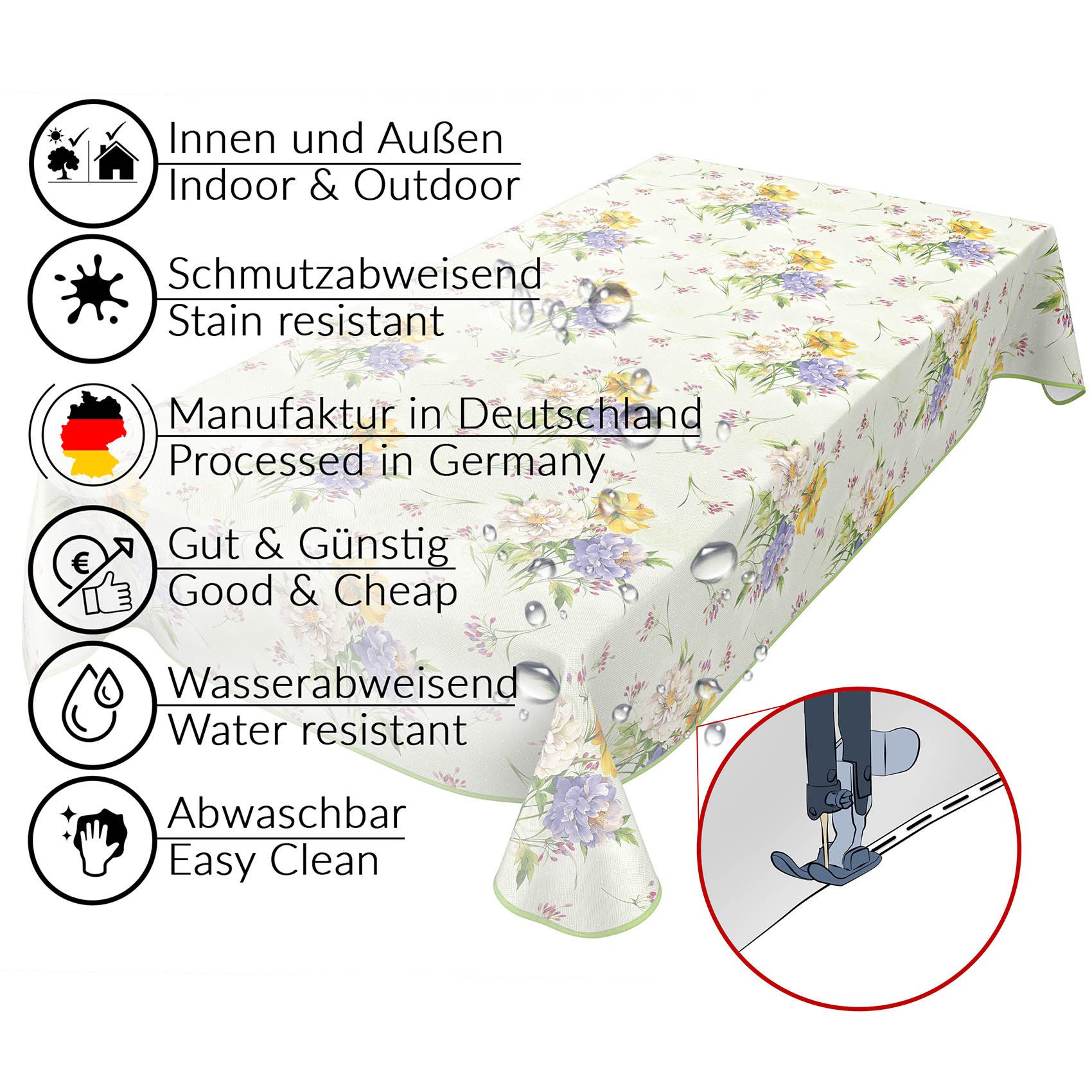 ANRO Tischdecke Wachstuchtischdecke Gartentischdecke Wachstischdecke (Einze günstig online kaufen