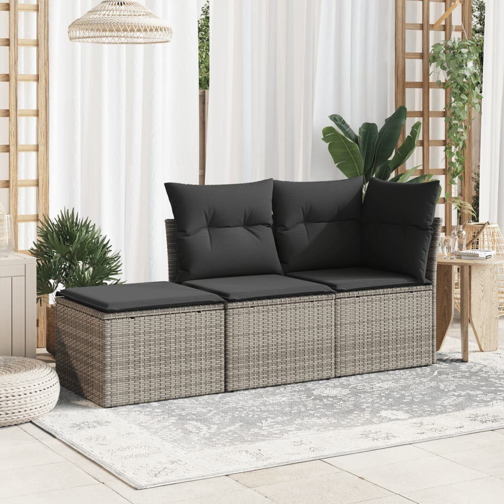 vidaXL Hocker Gartenhocker mit Kissen Grau günstig online kaufen