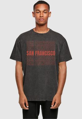Merchcode T-Shirt Merchcode Herren San Francisco Acid Washed Heavy Oversize Tee (1-tlg)