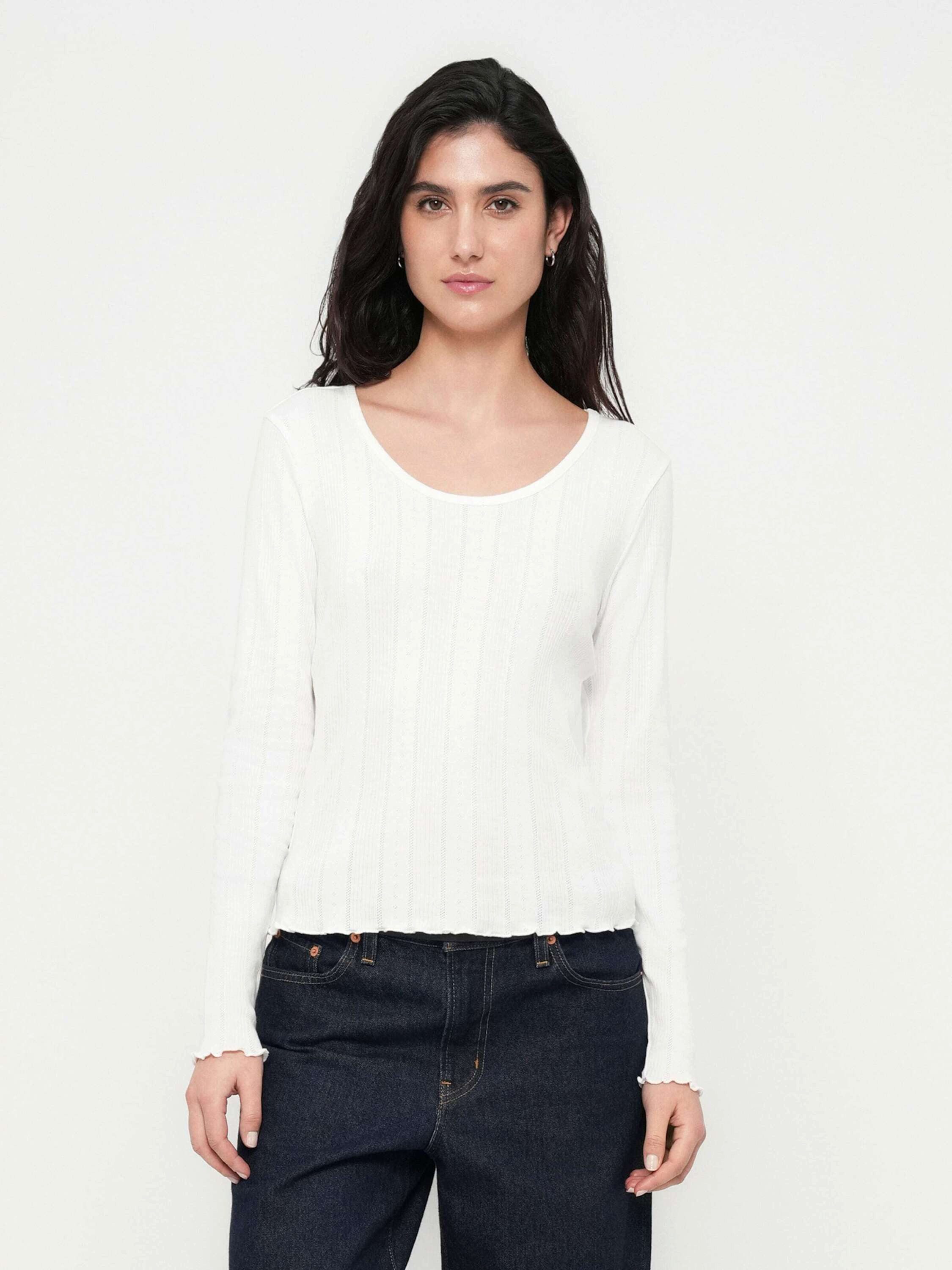 ONLY Langarmshirt ONLTENNA (1-tlg) Lochmuster