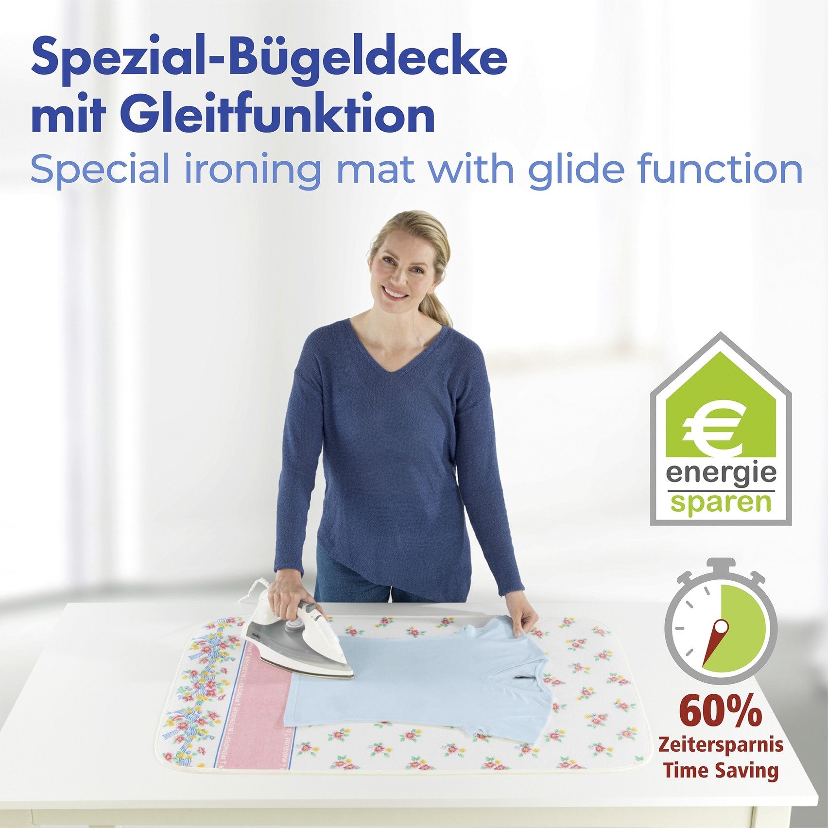 Maximex Bügeltuch Modell Blütenpracht, Bügelunterlage für den Tisch, Baumwo günstig online kaufen