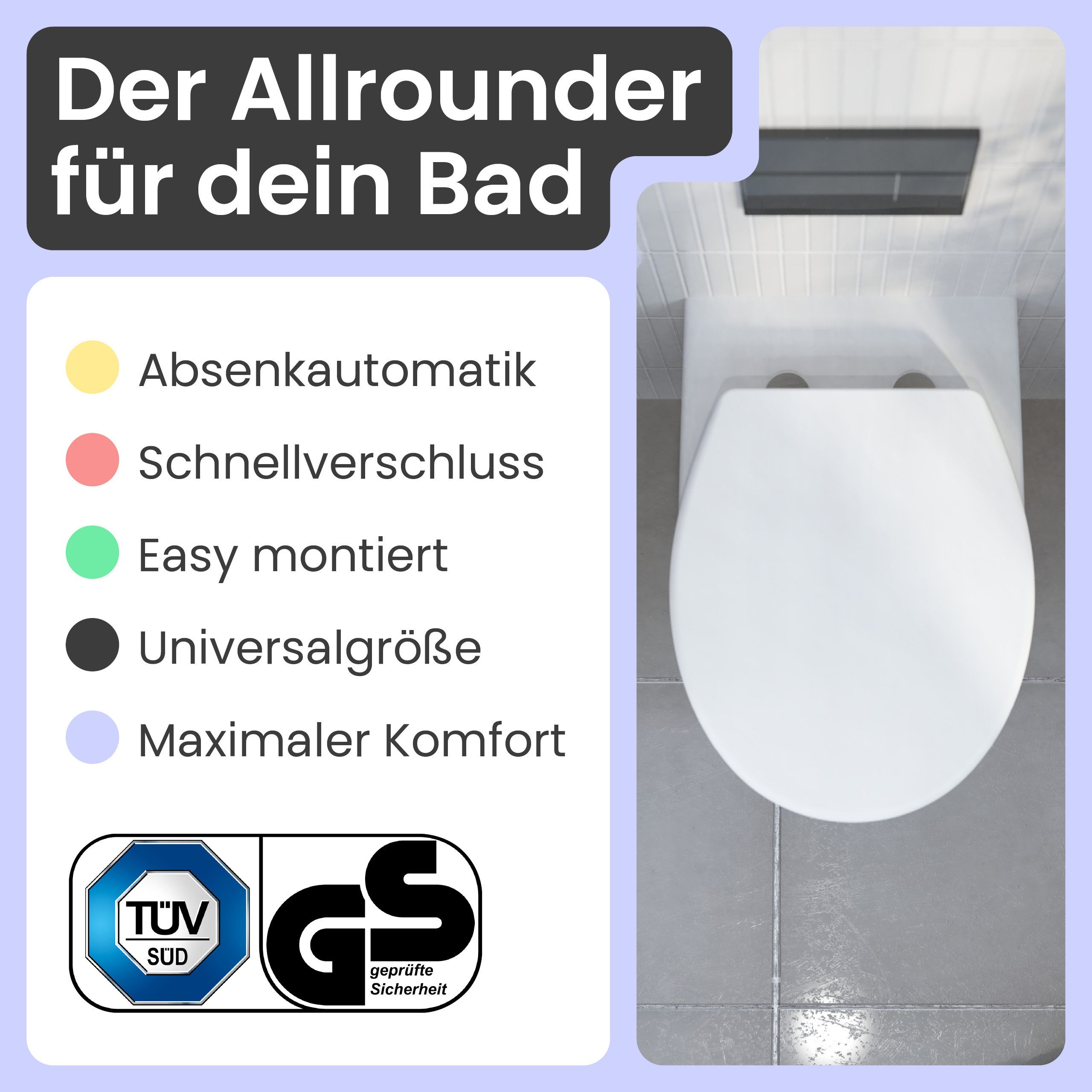 instmaier WC-Sitz instmaier Helma, Toilettendeckel mit Absenkautomatik, Abs günstig online kaufen