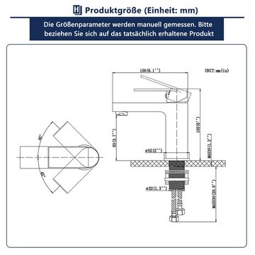 aihom Waschtischarmatur Wasserhahn Bad Schwarz Waschtischarmatur Mischbatterie Waschbecken Badarmatur Armaturen Badezimmer