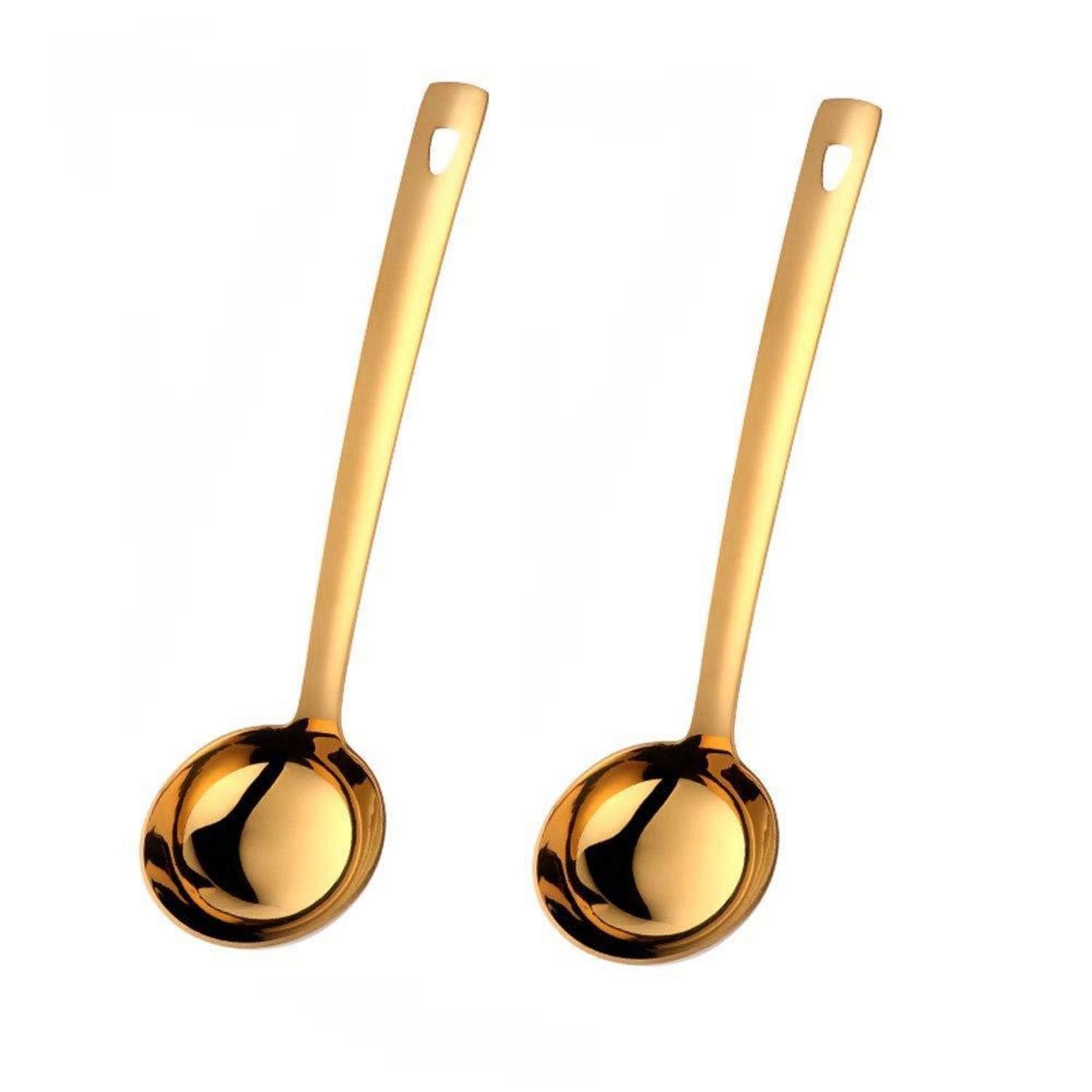 LuxusKollektion Schöpflöffel Schöpflöffel Gold Edelstahl 2 Stück 30cm
