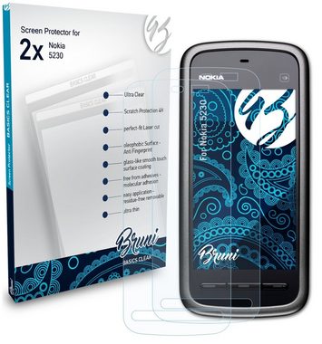 Bruni Schutzfolie Glasklare Displayschutzfolie für Nokia 5230, (2 Folien), praktisch unsichtbar