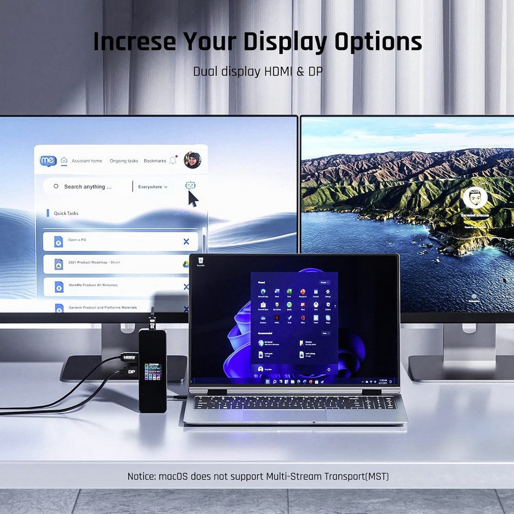 Dockcase Laptop-Dockingstation Dockcase USB-C® Dockingstation Universal integriertes Display, inkl
