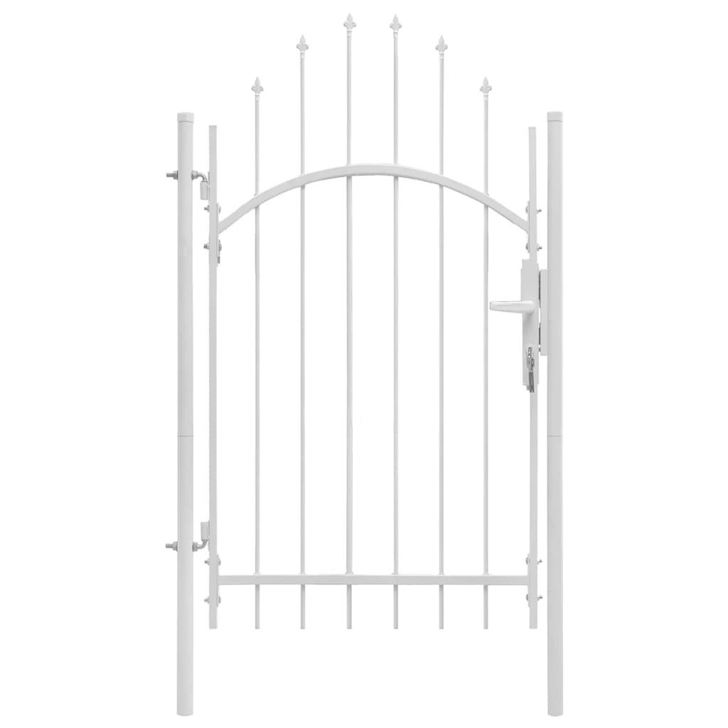 vidaXL Gartentor, Gartentor Stahl 1x2,45 m Weiß