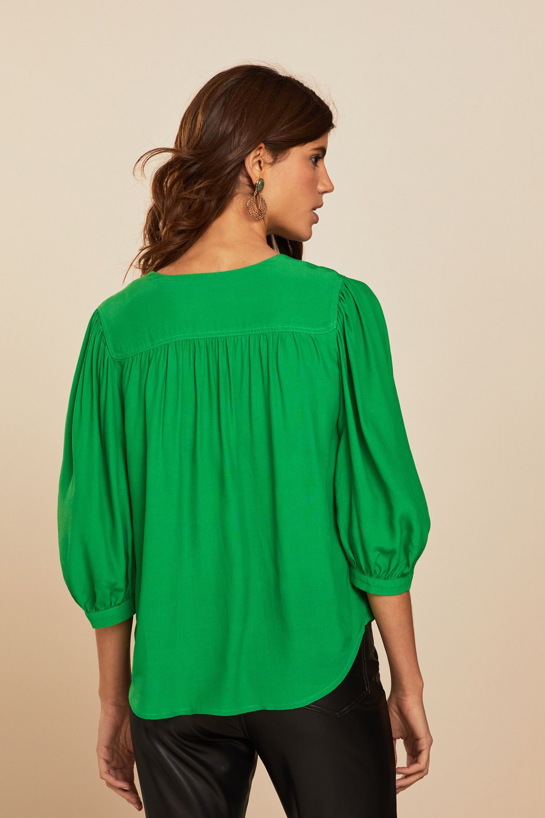 Green und Oberteil V-Ausschnitt (1-tlg) mit 3/4-Ärmeln Next Blusenshirt