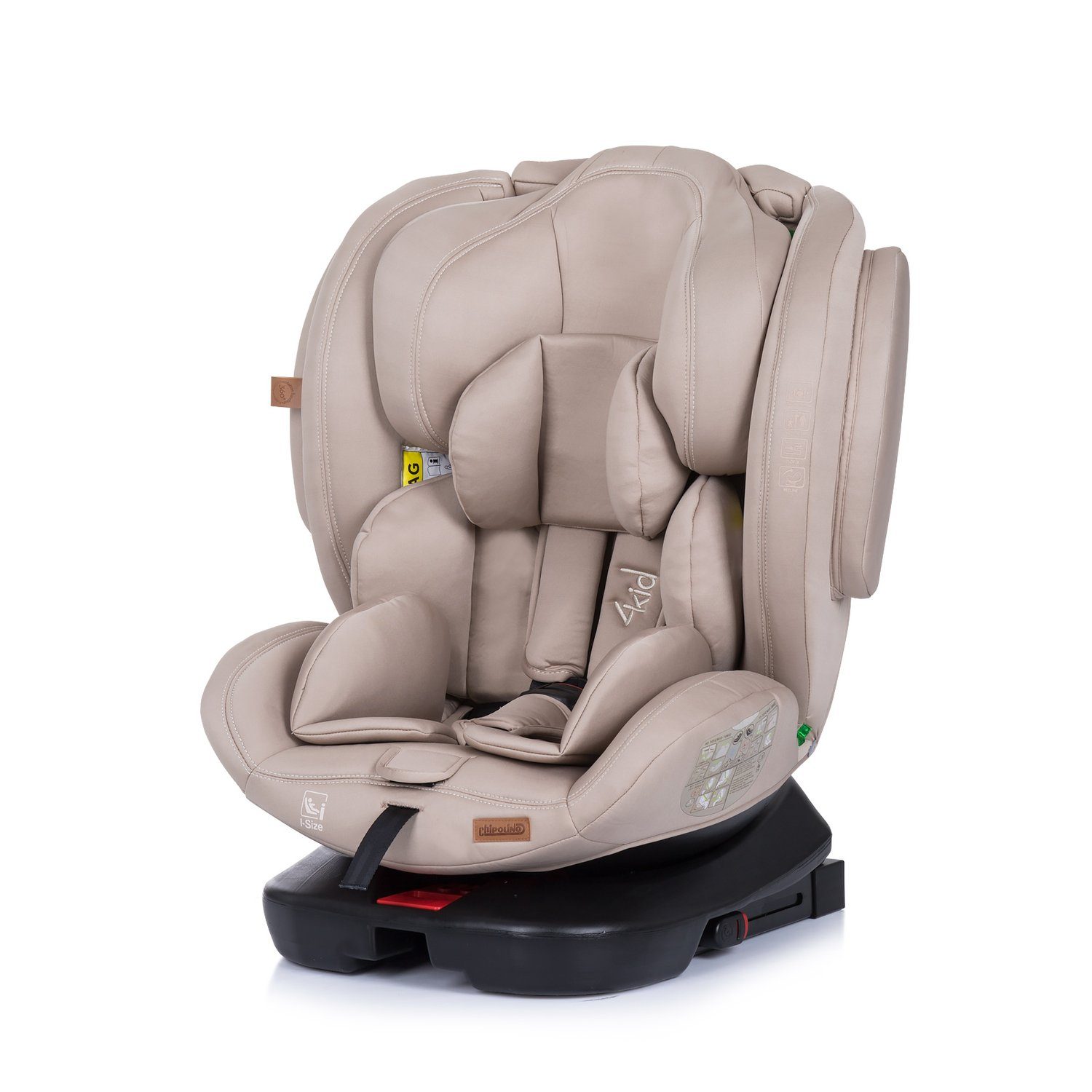 beige Chipolino verstellbar i-Size Kindersitz Isofix, Isofix, - (40 bis: Kopfstütze 150 Autokindersitz 4KID kg, cm) 36