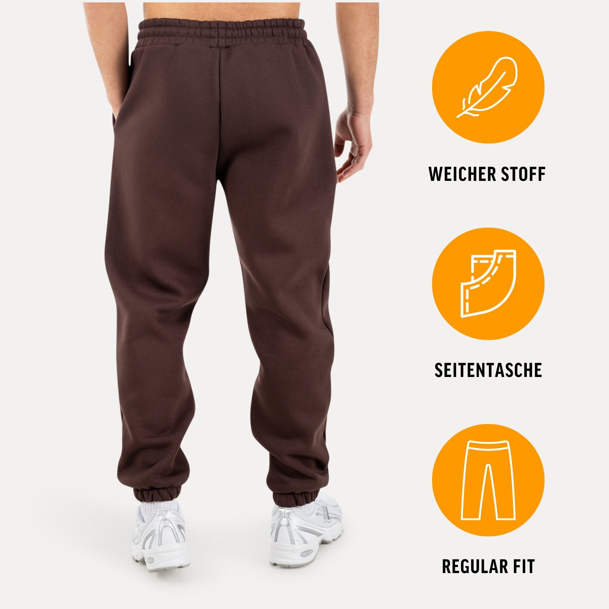 Smilodox Jogginghose Striver, Trainingshose Regular Fit mit elastischem Bund, Sport Seitentaschen Bündchen Smilodox Patch Stickerei Gym Freizeit