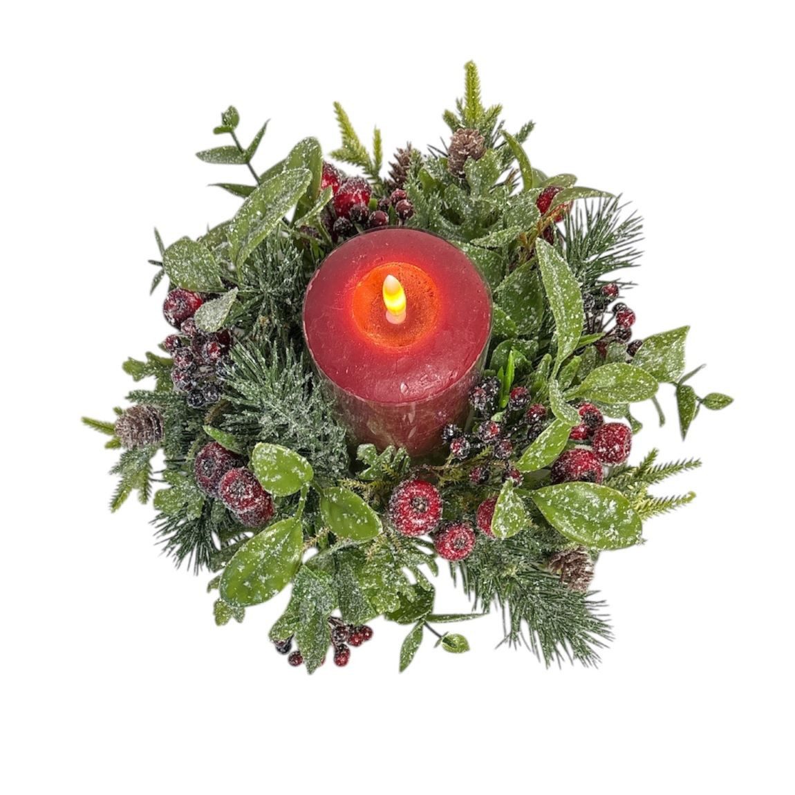 formano Adventskranz Adventskranz / Türkranz mit Kerzenkranz (32 cm und 26 cm), gefrostet