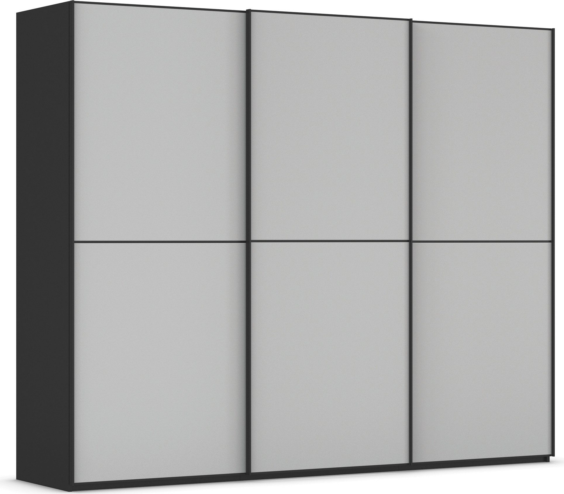 rauch Schwebetürenschrank Kleiderschrank Schrank Garderobe Schlafzimmerschrank SCALE-DUO edle zweigeteilte Türen Glas-Front mit 3 Zierleisten MADE IN GERMANY