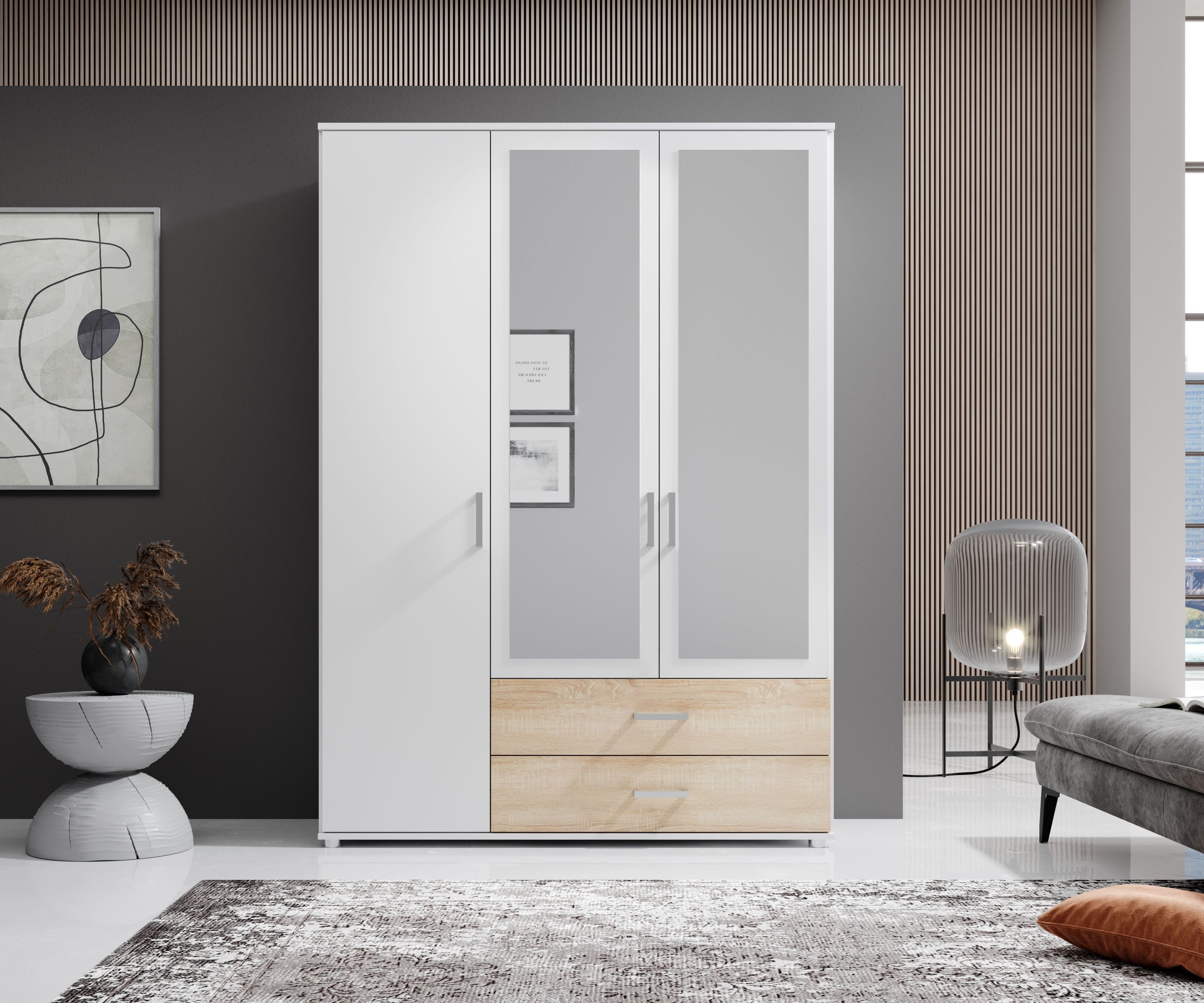 Pol-Power Kleiderschrank 125 x 190 x 51 cm (B/H/T)