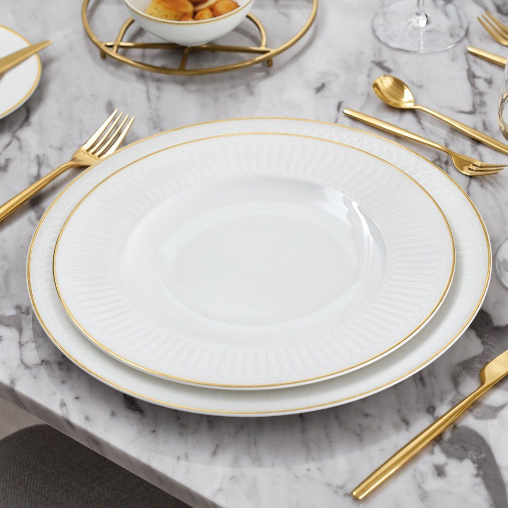Villeroy & Boch Signature Servierplatte Château Septfontaines Platte rund, flach, Porzellan, (1-tlg), Premium Bone Porcelain, spülmaschinenfest, Made in Germany