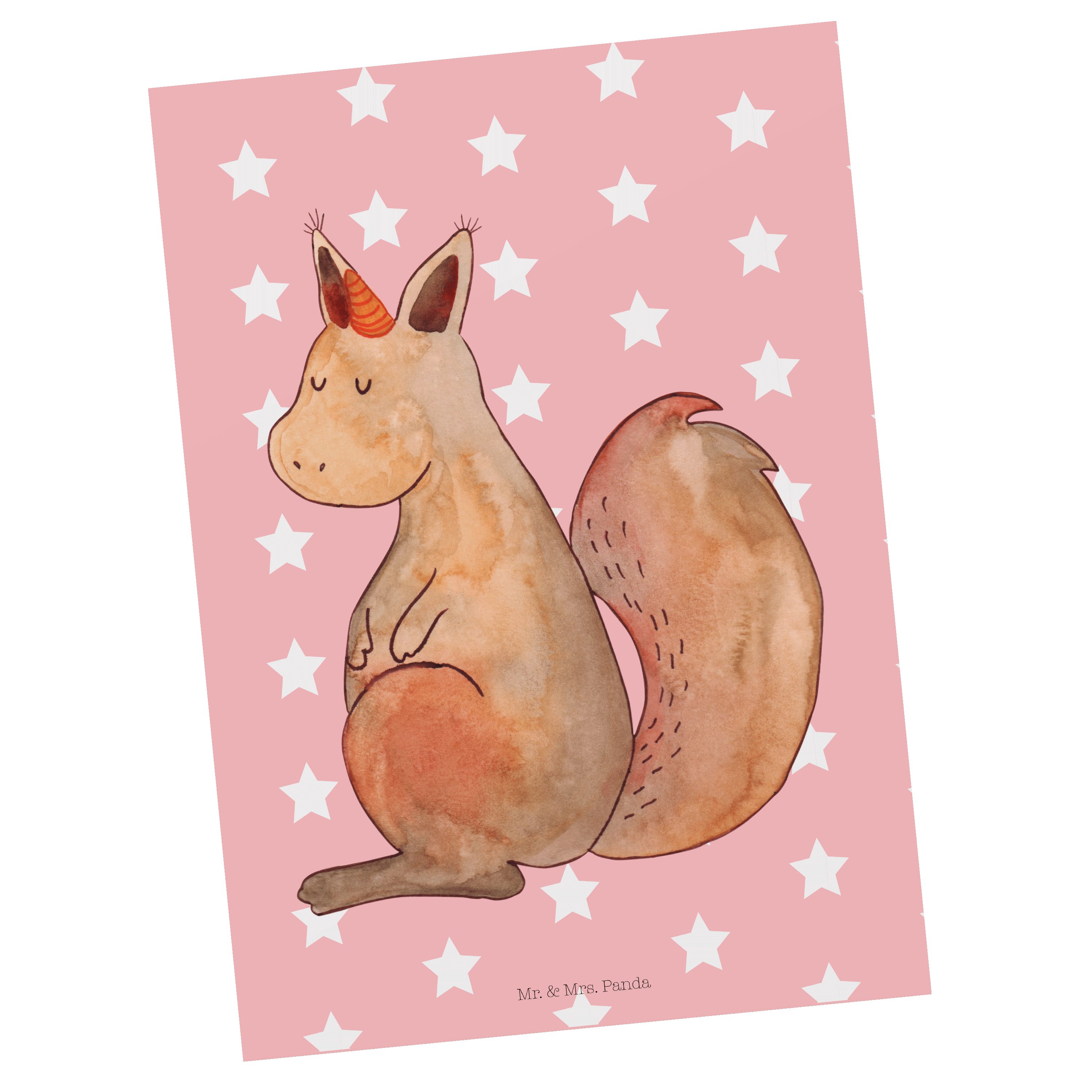 Mr. & Mrs. Panda Postkarte Einhörnchen Glaube - Rot Pastell - Geschenk, Eichhorn, Einladung, Uni