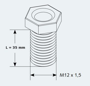 keenberk Ablaufventil 2xHohl-Schraube L 35mm für Siebkorbventile passend für 1,5 und 3,5"