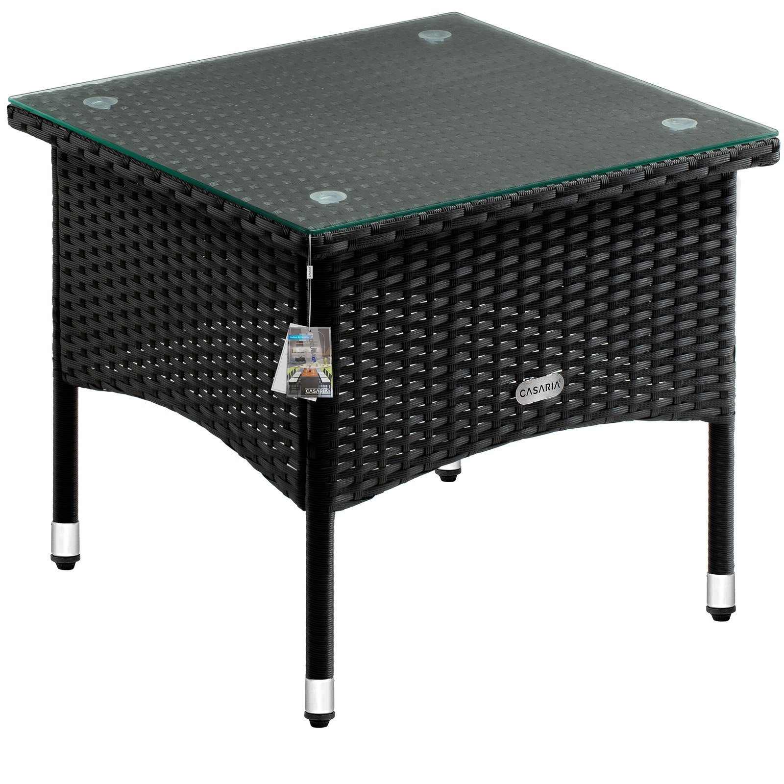 Casaria Beistelltisch (1St), Poly Rattan Balkontisch Gartentisch