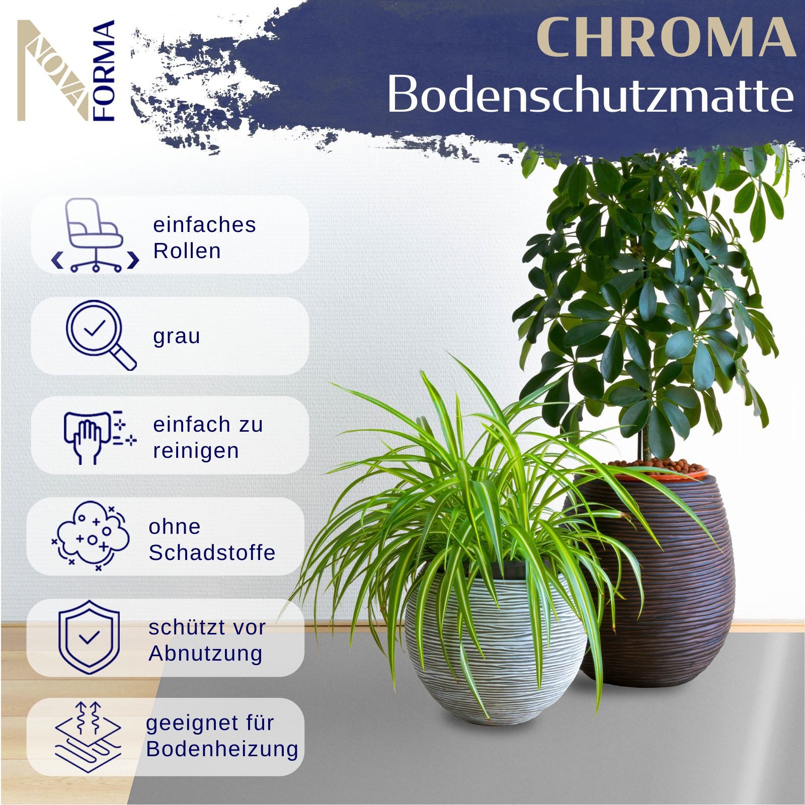 Nova Forma Bodenschutzmatte CHROMA, bunte Stuhlmatte günstig online kaufen