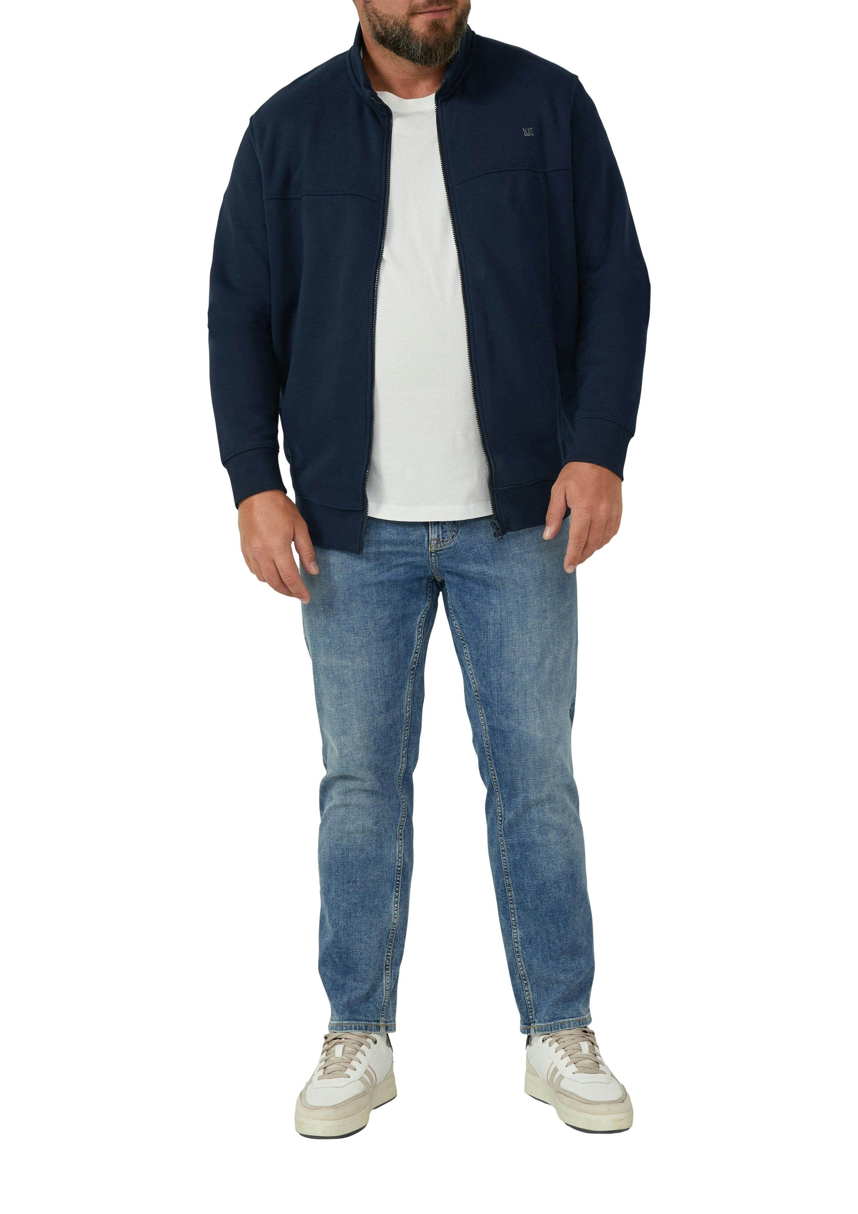 s.Oliver Men Big Sizes Sweatjacke mit Reißverschluss und Stehkragen – Bild 3 von 4