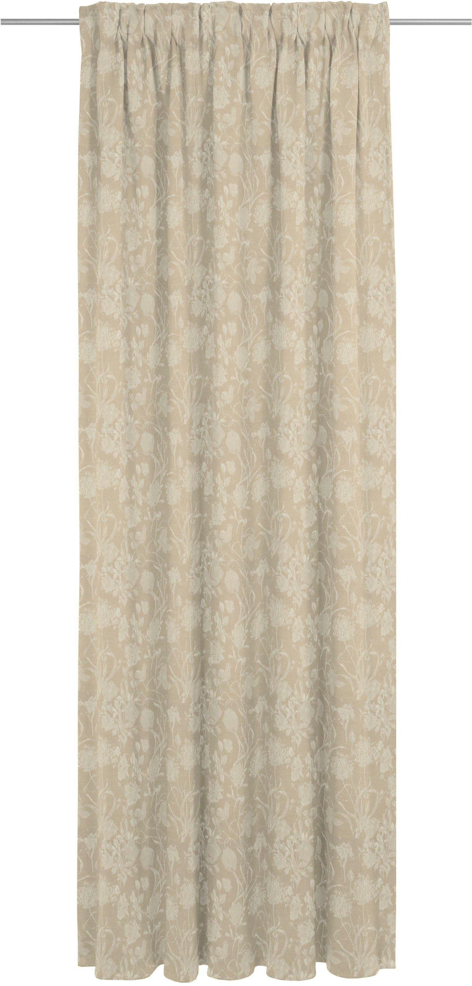 Sonderaktion Vorhang Flower Cuvée (1 Adam, Bio-Baumwolle blickdicht, Multifunktionsband aus beige Jacquard, light, nachhaltig St)
