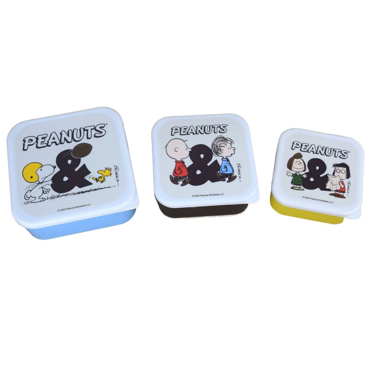 Geda Labels GmbH Lunchbox Brotdose 3er Set Peanuts Snoopy Motiv Lunchbox quadratisch, Kunststoff, authentisches Design