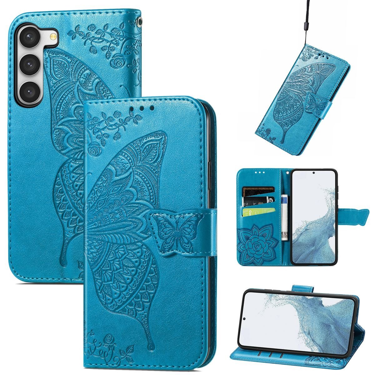 König Design Handyhülle Samsung Galaxy S23 Plus, Schutzhülle Schutztasche Case Cover Etuis Wallet Klapptasche Bookstyle
