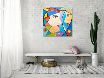 KUNSTLOFT Gemälde Königin der Spiegel 87x87 cm, Leinwandbild 100% HANDGEMALT Wandbild Wohnzimmer