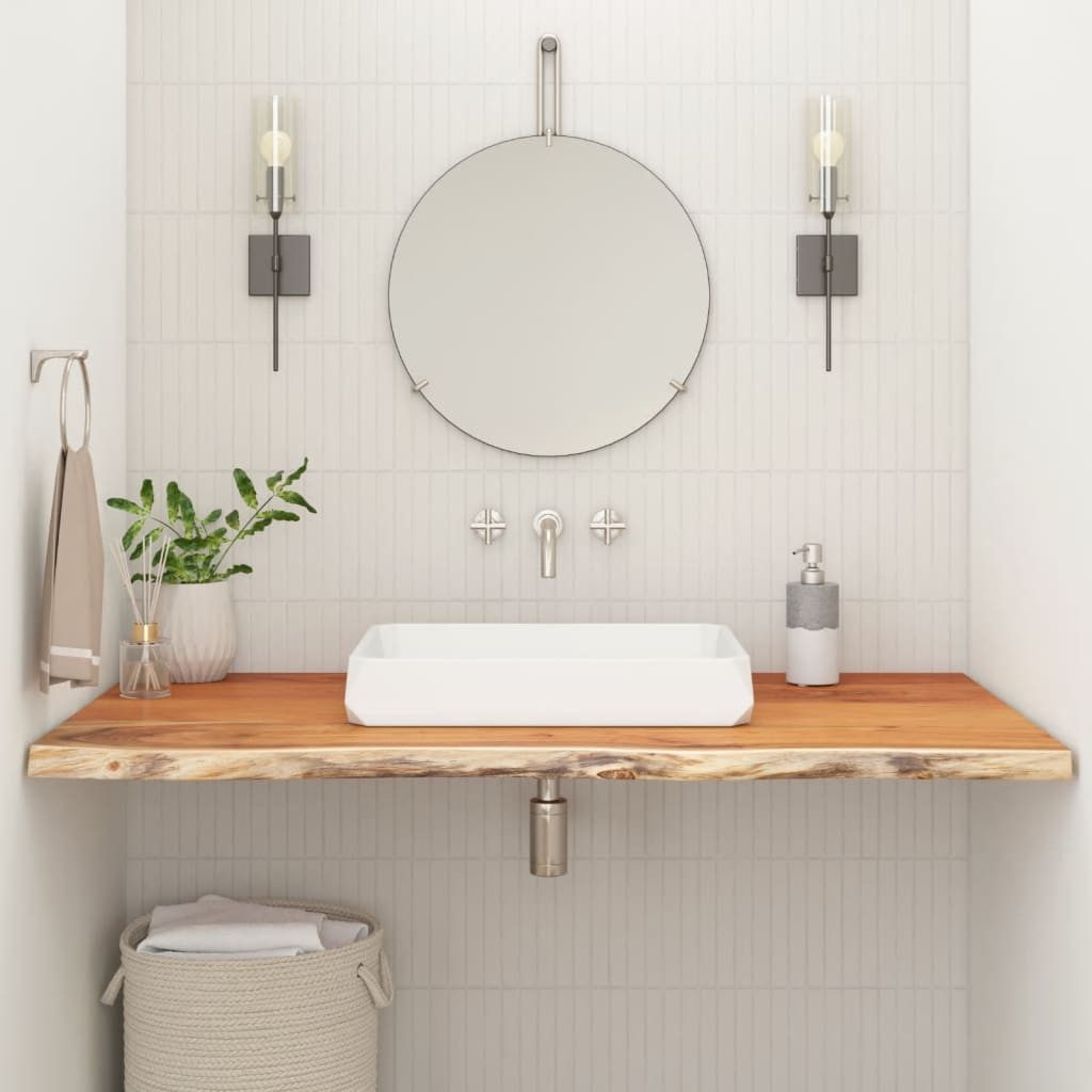 vidaXL Waschtisch 120 x 60 x 25 cm Waschtischplatte 120x60 cm Massivholz Akazie Wandmont