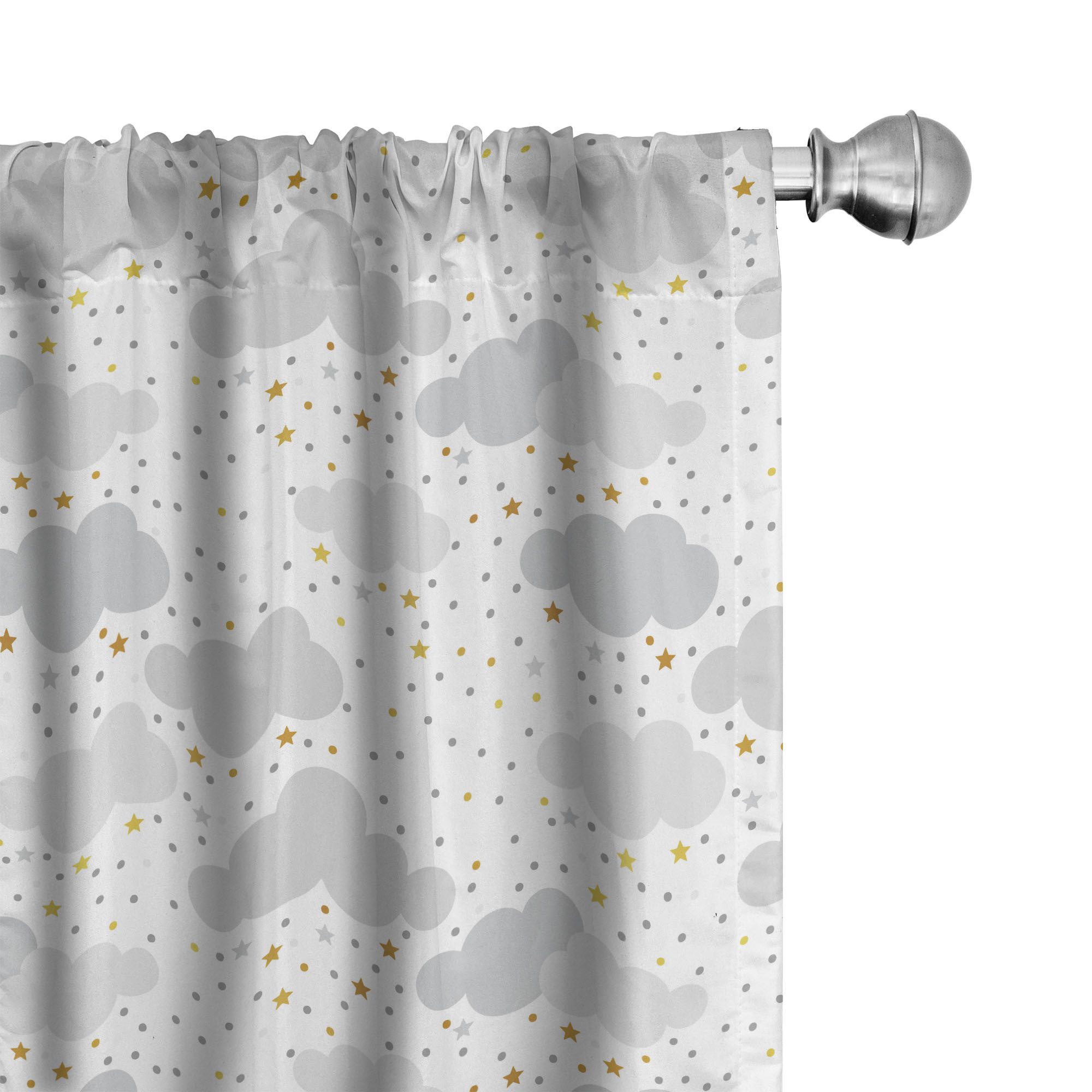 Abakuhaus Gardine Vorhang für Wohnzimmer Schlafzimmer Dekor, Microfaser, Wolken Dreamy Himmel mit Punkten Sterne