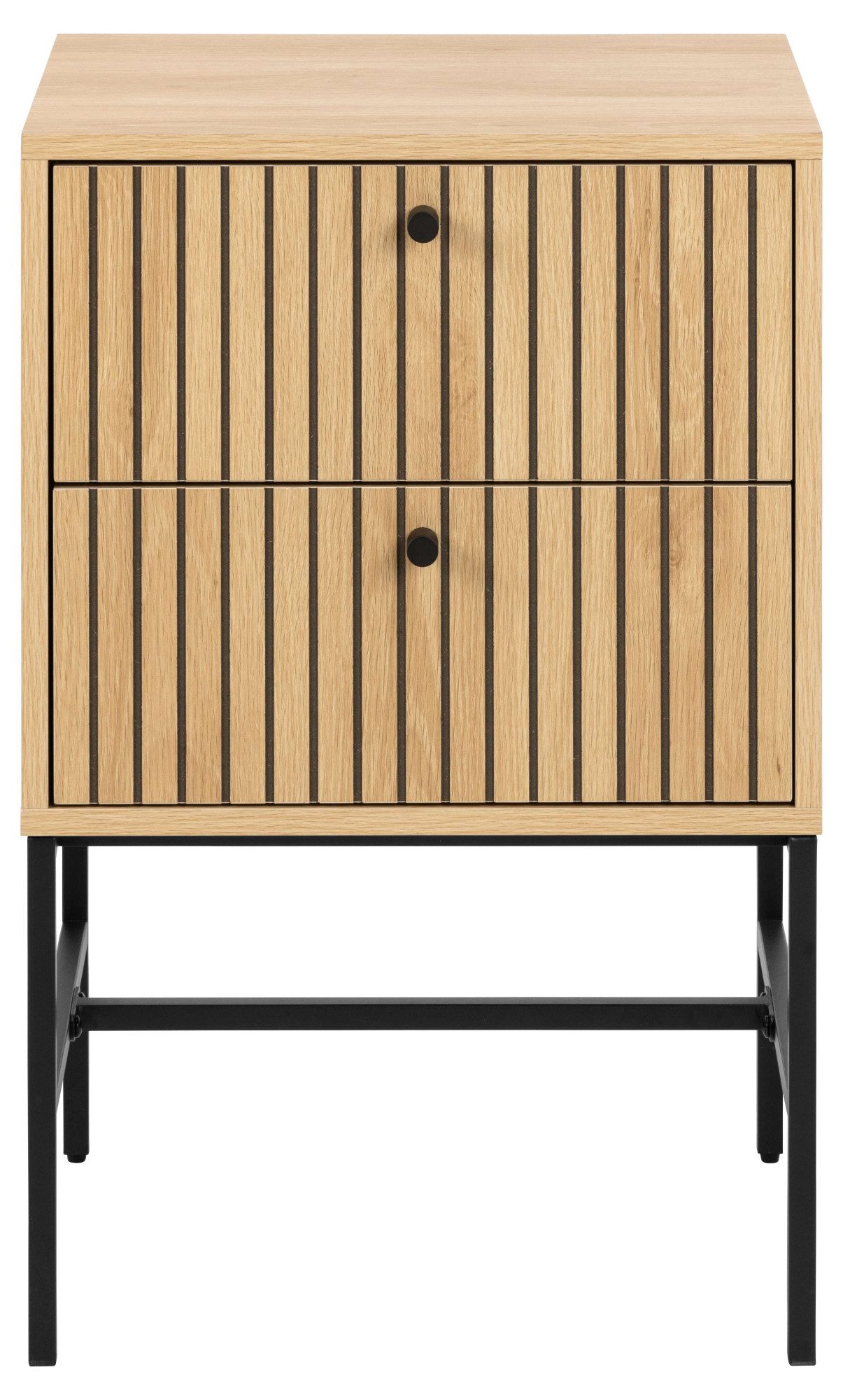 ACTONA GROUP Nachttisch Albany, Eiche-Optik, Lamellenfront, günstig online kaufen