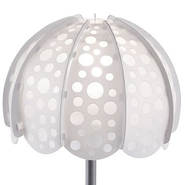 etc-shop Tischleuchte, Leuchtmittel nicht inklusive, Tischleuchte Nachttischlampe Beistellleuchte E14 Textil weiß silber