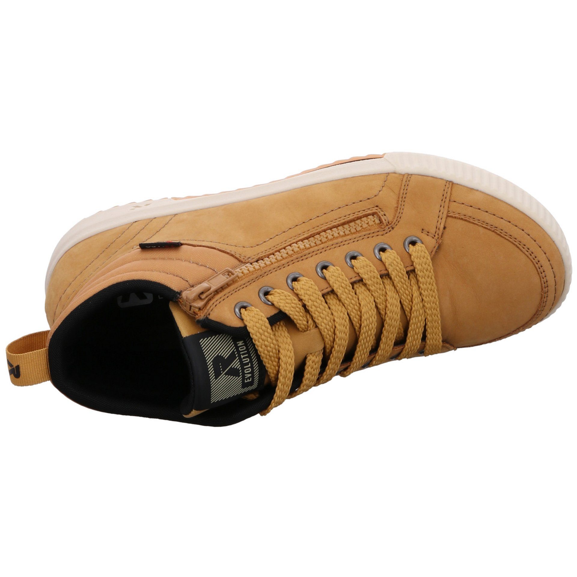 Schnürstiefelette Leder-/Textilkombination Rieker Stiefeletten Damen R-Evolution Schuhe Boots butterscotsch