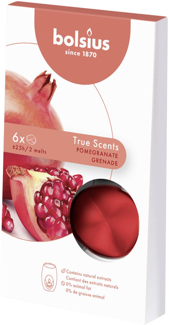 Bolsius Duftkerze Bolsius Aromatic Wax Melts Granatapfel, 6er Pack