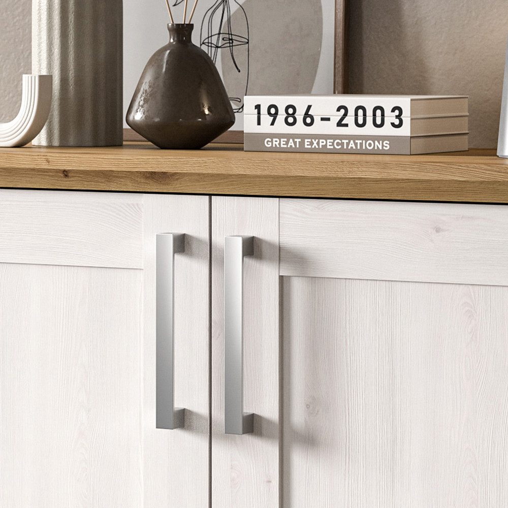Lomadox Kommode VISOKO-158, 95 cm breit in Lärche & Eiche, Landhaus-Stil