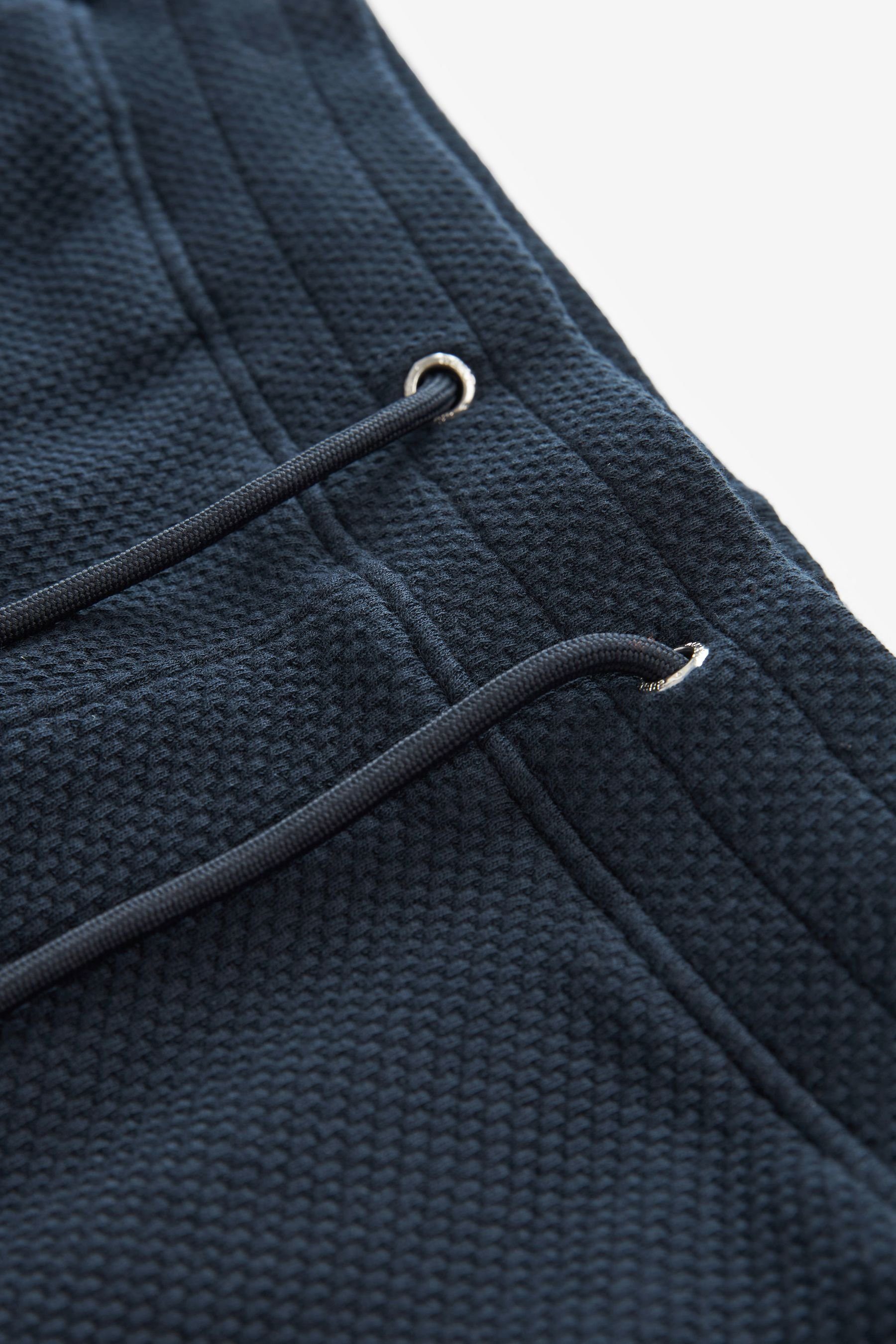 Next Sweatshorts Jersey-Shorts aus (1-tlg) Blue Material Navy strukturiertem