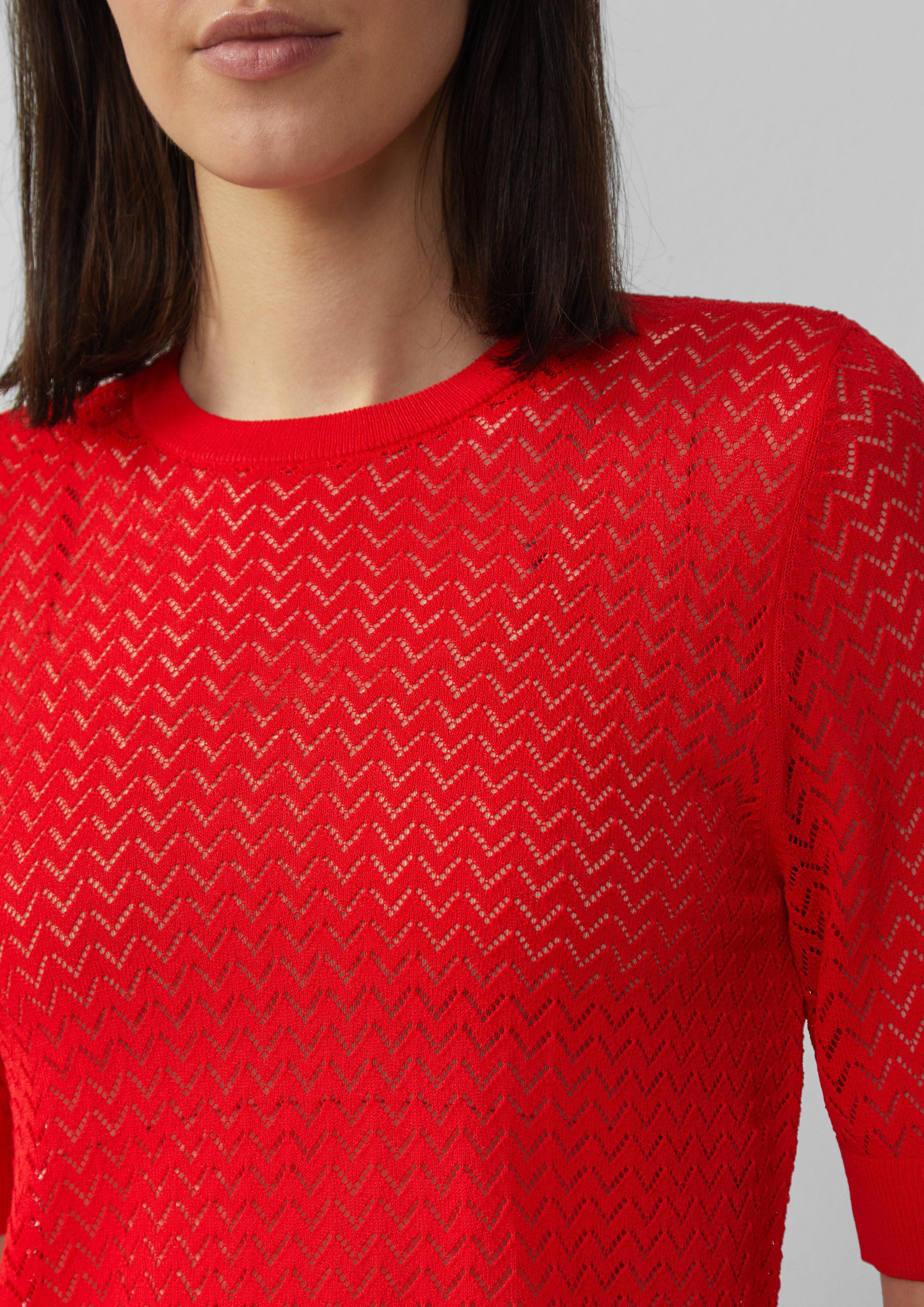 s.Oliver Strickpullover Transparenter Feinstrickpullover mit Lochmuster günstig online kaufen