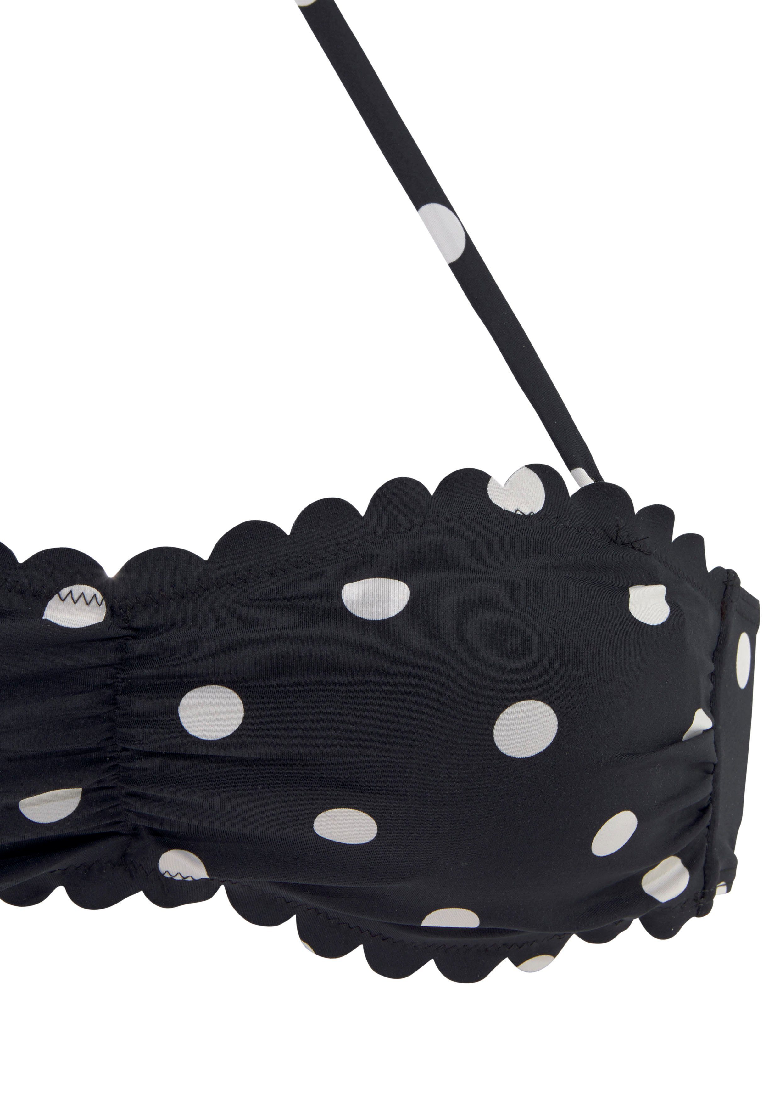 LASCANA Bandeau-Bikini-Top Jada, mit Muschelkante und Pünktchendruck