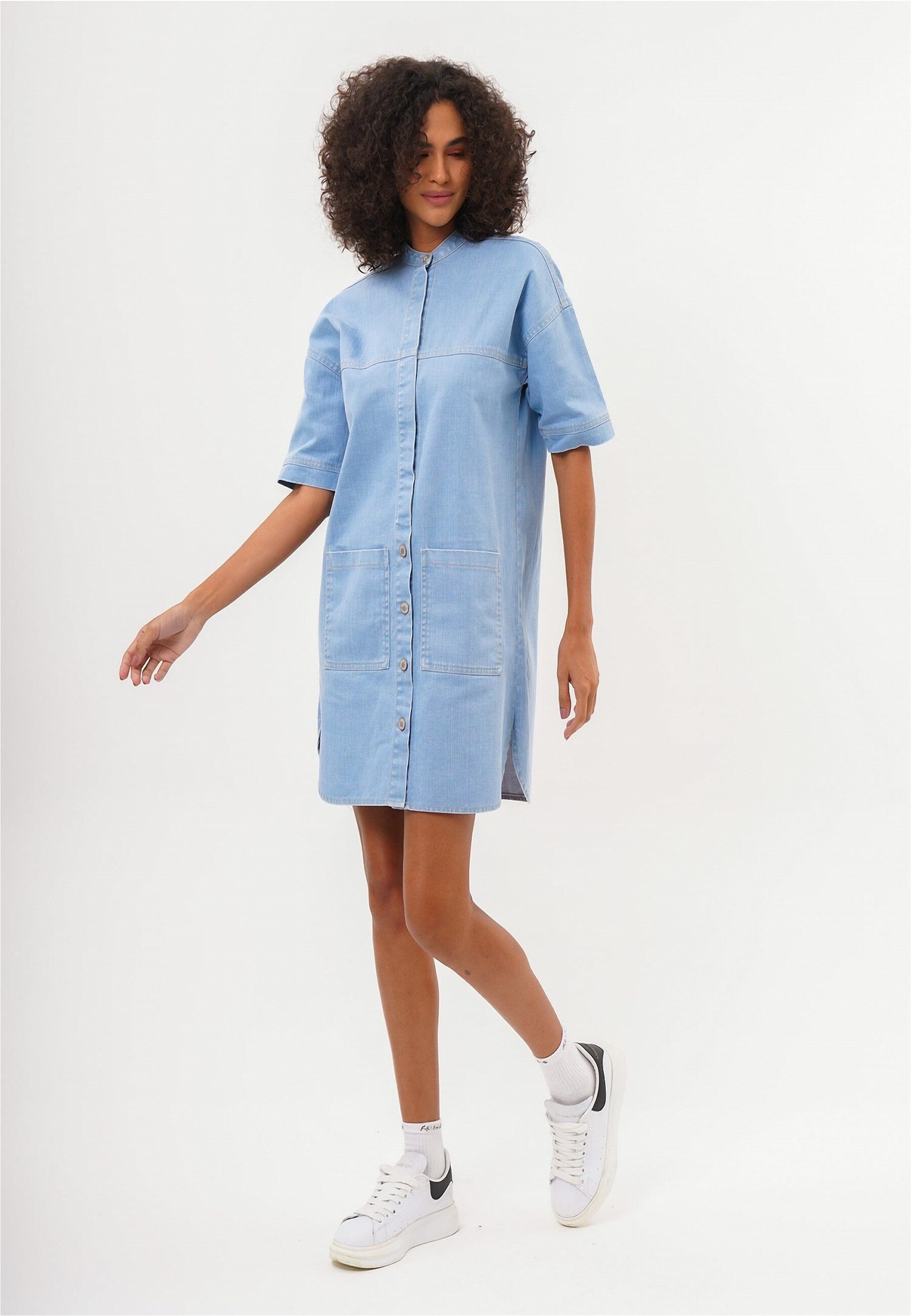 freshlions Jeanskleid Josy (1-tlg) mit durchgehender Knopfleiste