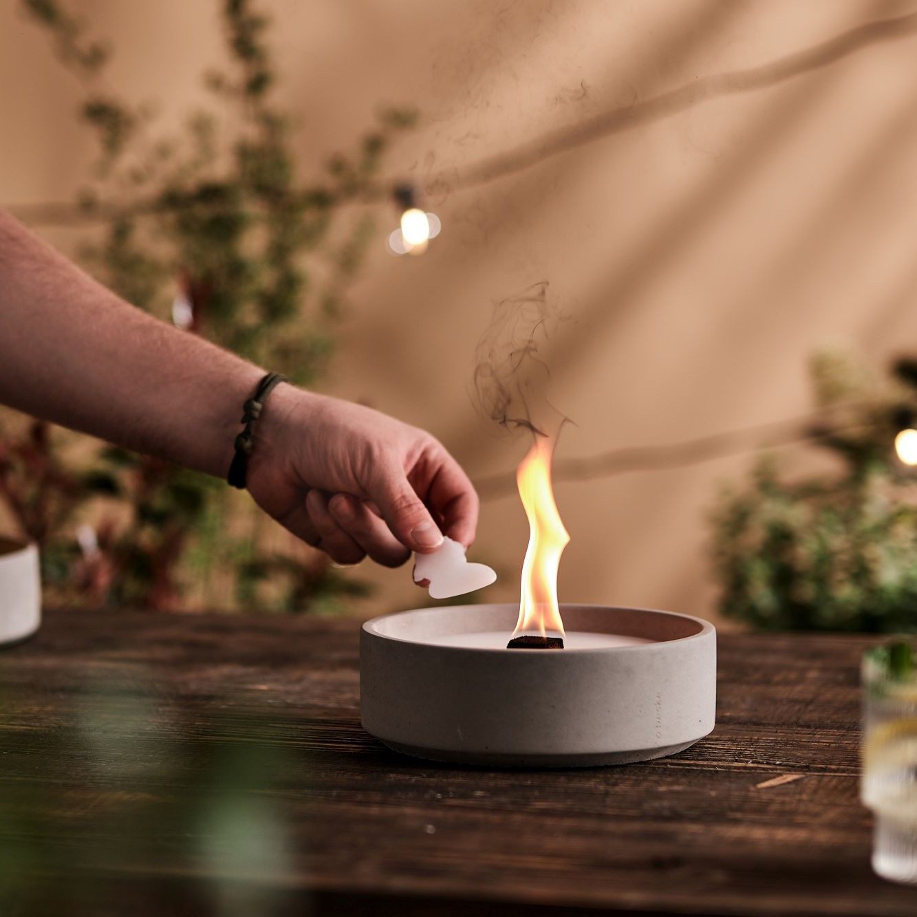 beske Outdoorkerze Outdoorkerze Betonfeuer® - Suma mit Dauerdocht, Wachsrecycling mit besonderem Ambiente und nachhaltigem Dauerdocht