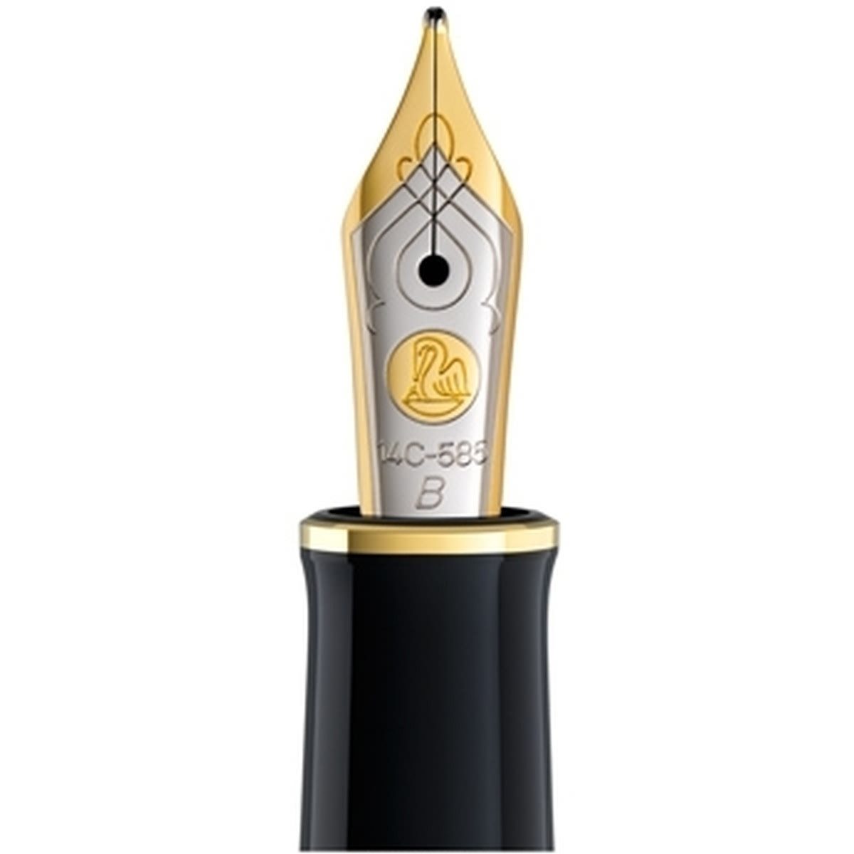 Füllfederhalter Kolbenfüllhalter Souverän M400 Feder B schwarz/rot