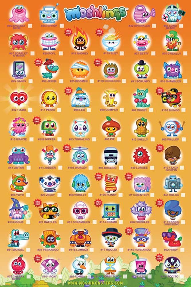 Poster Moshi Monsters - Poster - Tick Chart 2