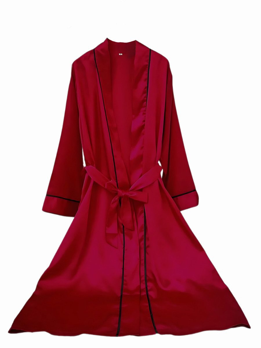Elegant Love Morgenmantel Eleganter Satin Langarm-Pyjama günstig online kaufen