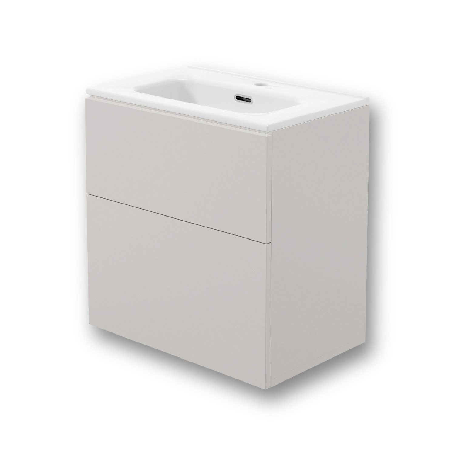 Deante Waschtisch-Set Waschbeckenschrank Hellgrau + Waschbecken 60 cm