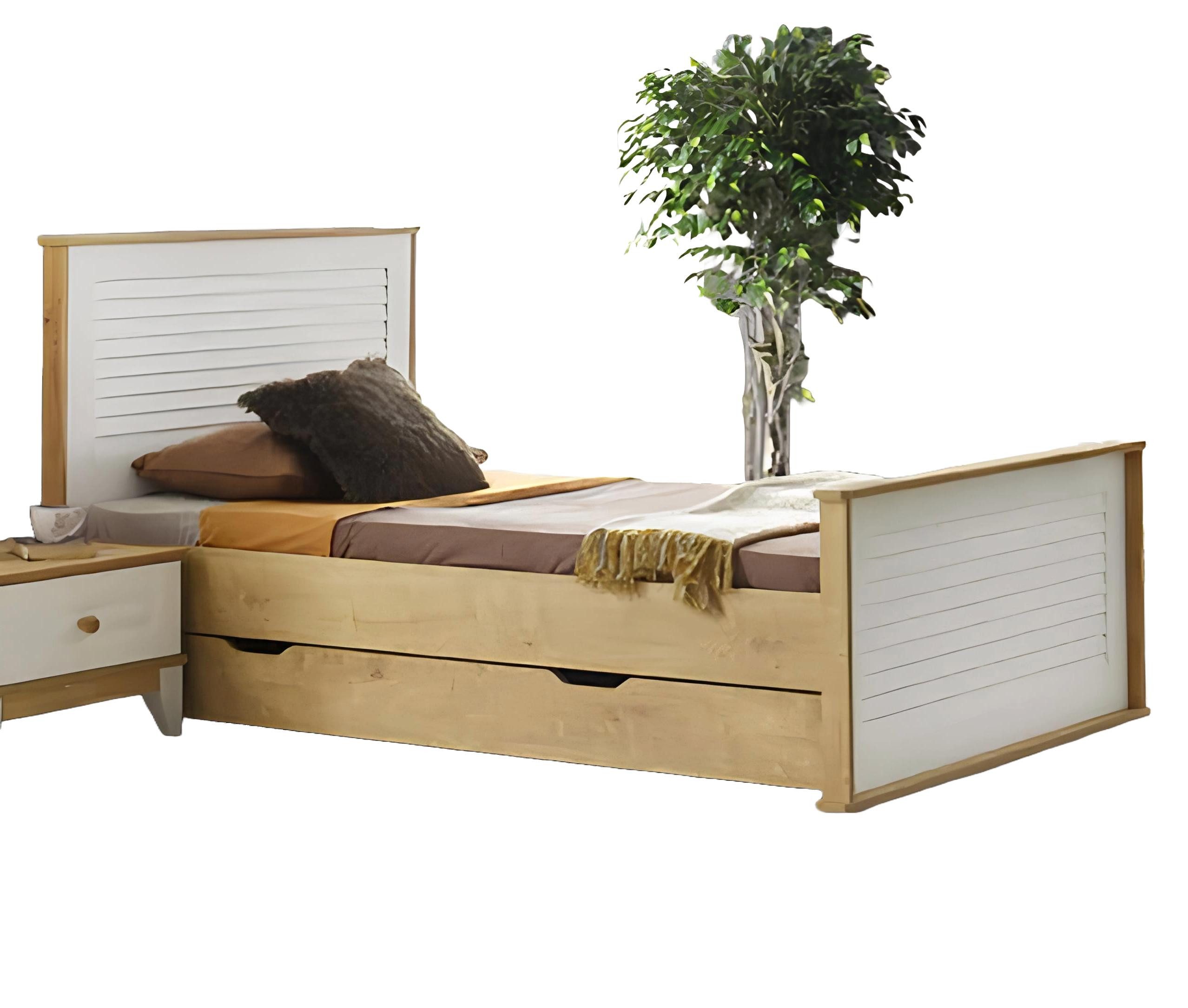 Xlmoebel Einzelbett Kinderbettgestell in Weiß und Braun mit modernem Design (Einzelbett, Bett), Hergestellt in Europa