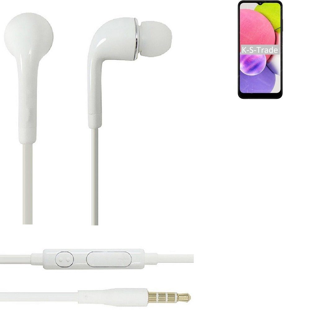 Galaxy weiß Samsung mit K-S-Trade In-Ear-Kopfhörer Headset für u Lautstärkeregler (Kopfhörer Mikrofon A03 3,5mm)