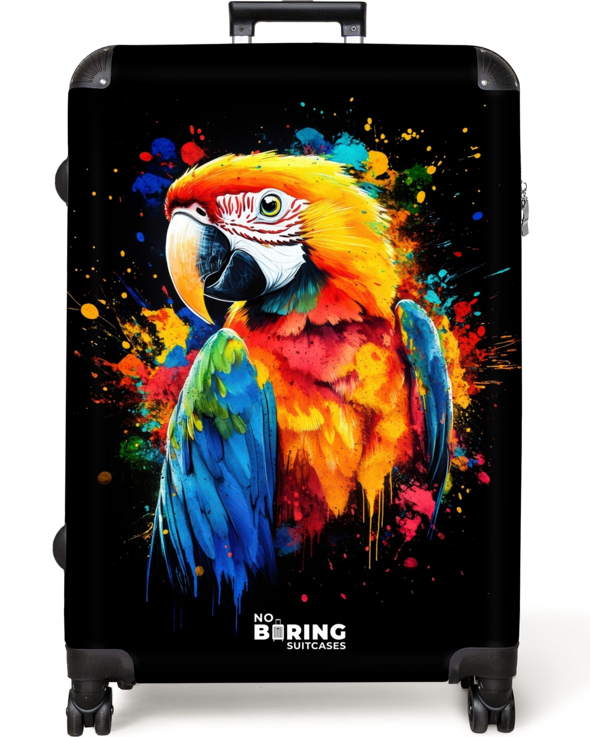 NoBoringSuitcases.com© Hartschalen-Trolley Bunter Papagei mit Graffiti günstig online kaufen