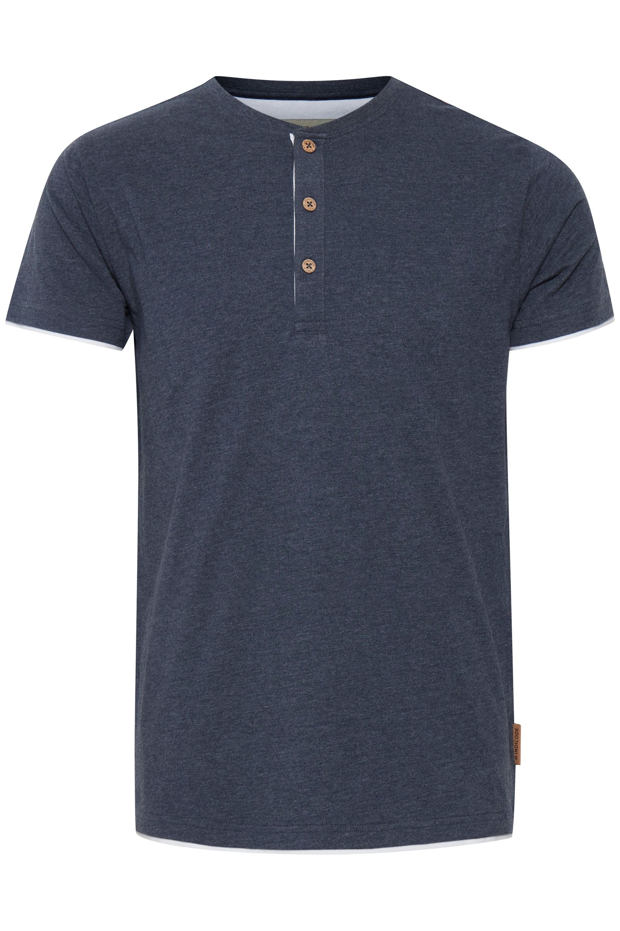 Indicode Layershirt IDTony Kurzarmshirt mit Knopfleiste Navy Mix (420)