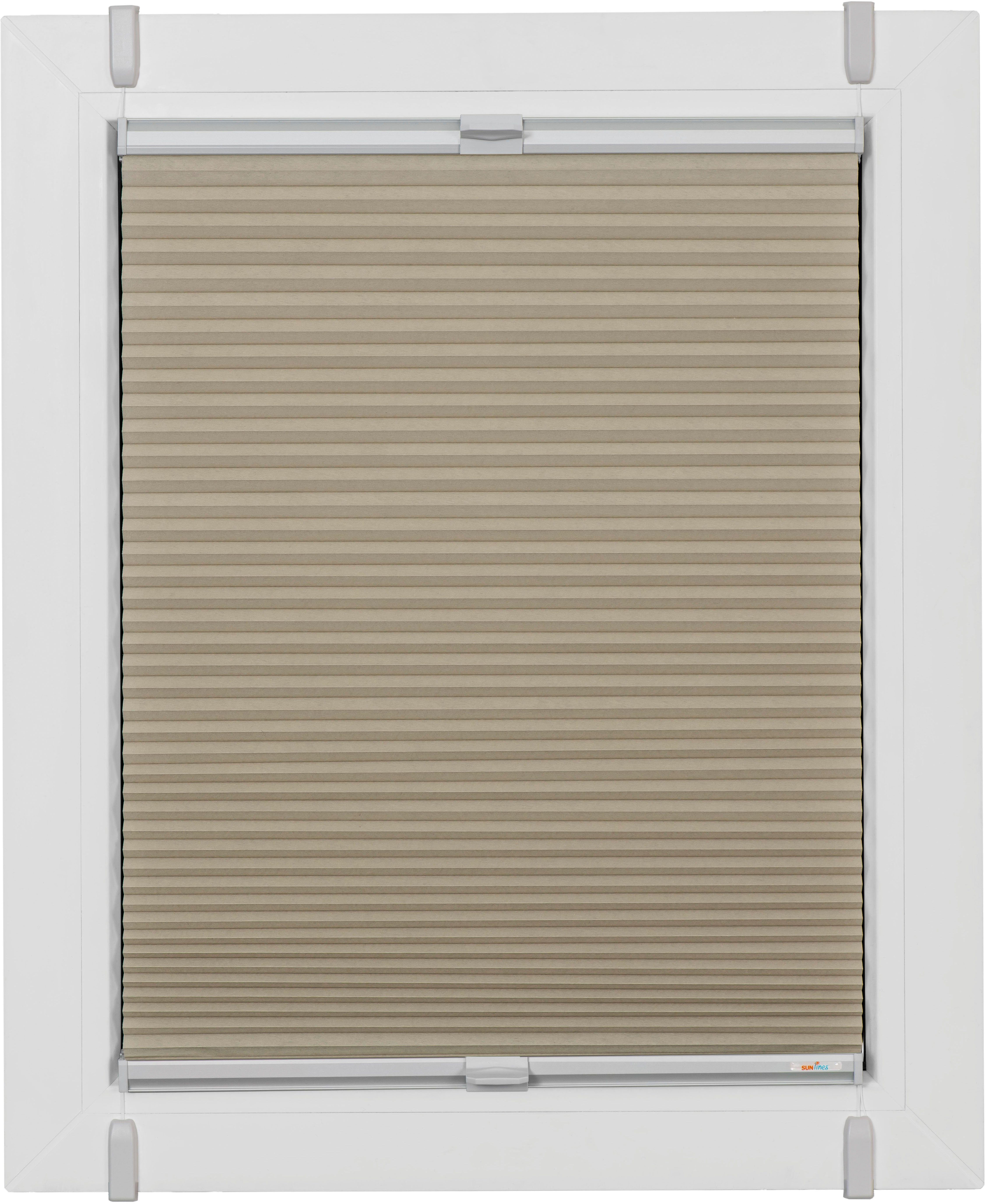 sunlines Wabenplissee One Size Style Honeycomb TL, blickdicht, ohne Bohren, verspannt, Klemmfix, Zubehörfarbe grau, zum Klemmen