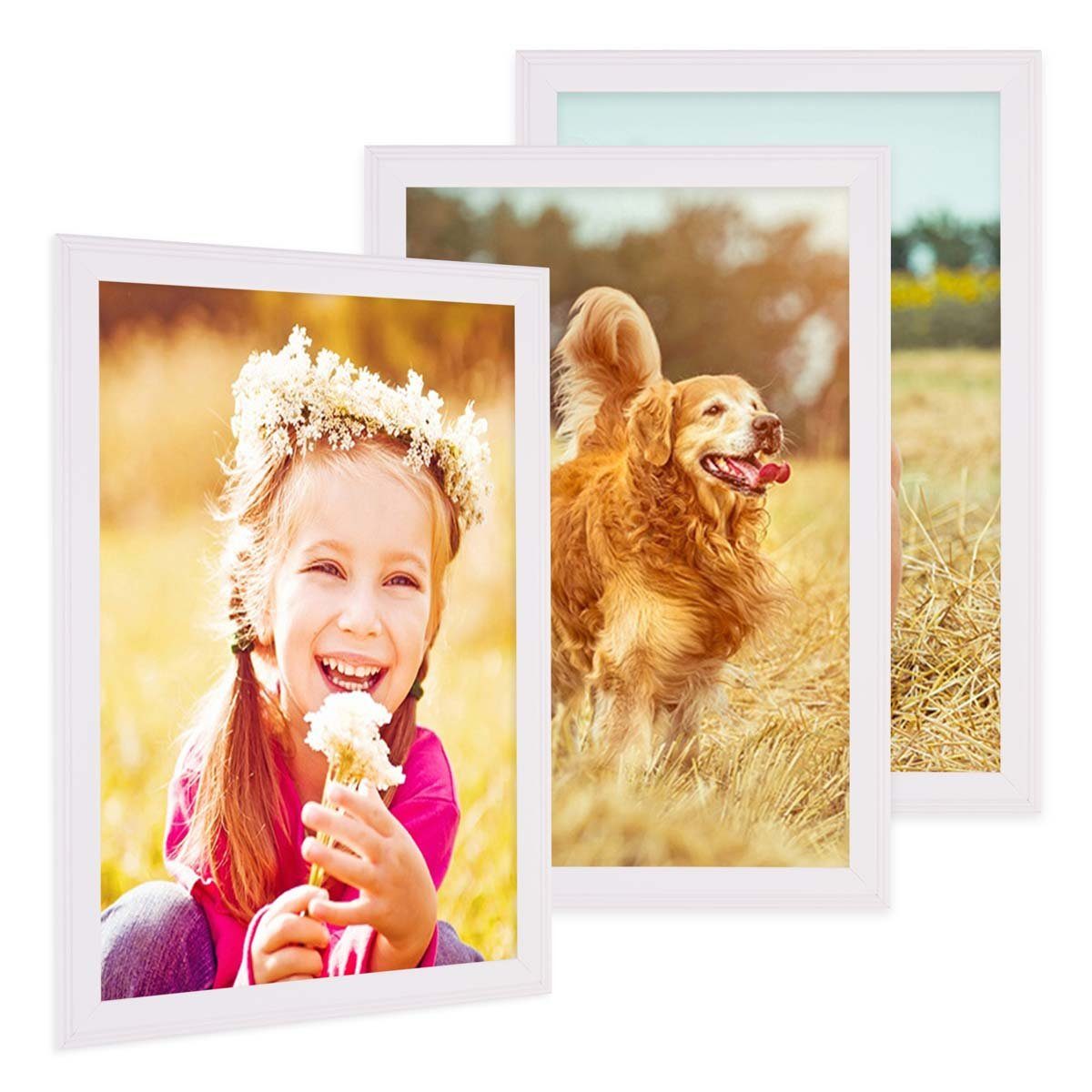 PHOTOLINI Bilderrahmen 3er Set im Landhaus-Stil günstig online kaufen