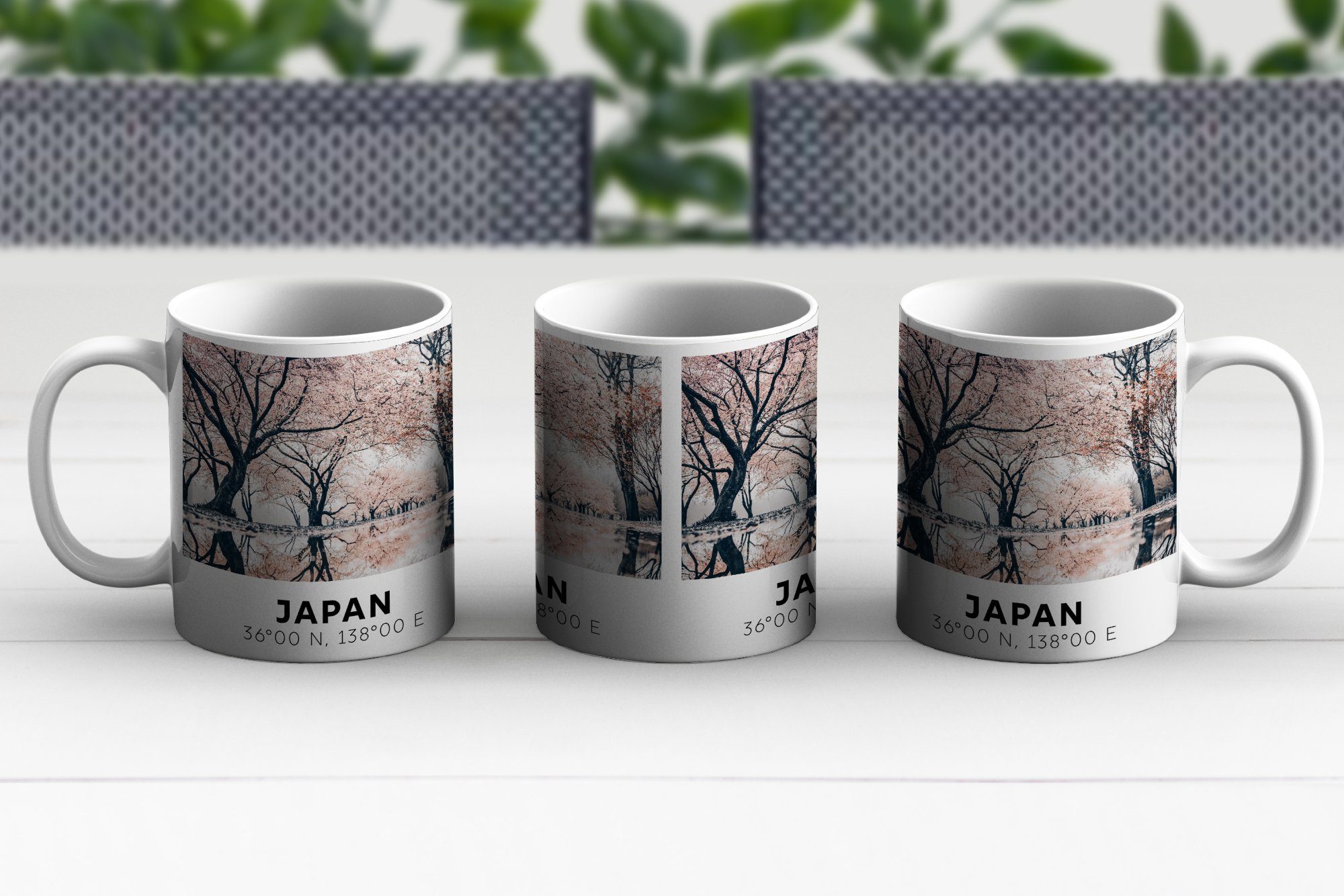 Teetasse, Kaffeetassen, Keramik, Frühling Becher, Tasse - Geschenk - - MuchoWow Teetasse, Japan Rosa, Sakura